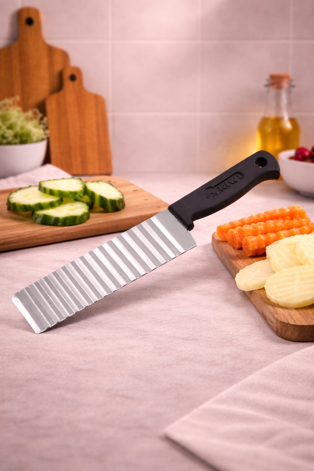 Potato French Fries Cutter Wavy Crinkle Knife